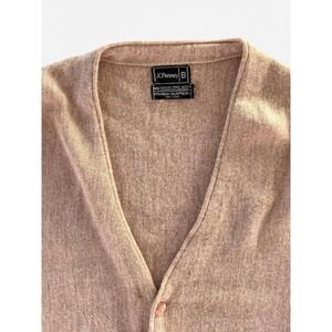 Vintage 1980s JcPenney Light Brown Tan Button Down Cardigan